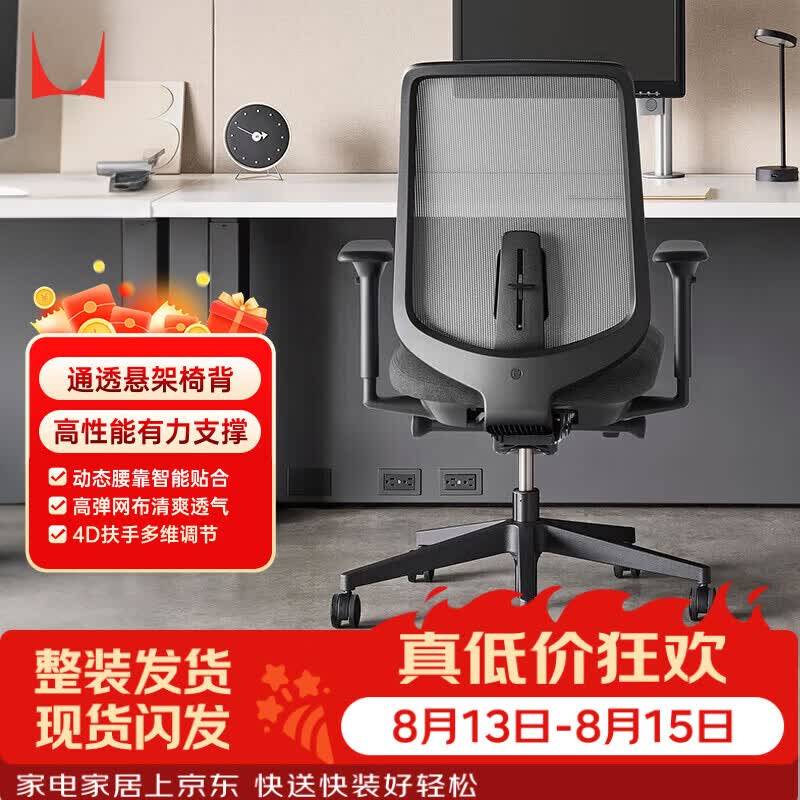 赫曼米勒（HERMAN MILLER）Verus碳黑色4D扶手不带头枕 人体工学椅电脑椅办公椅 质保12年