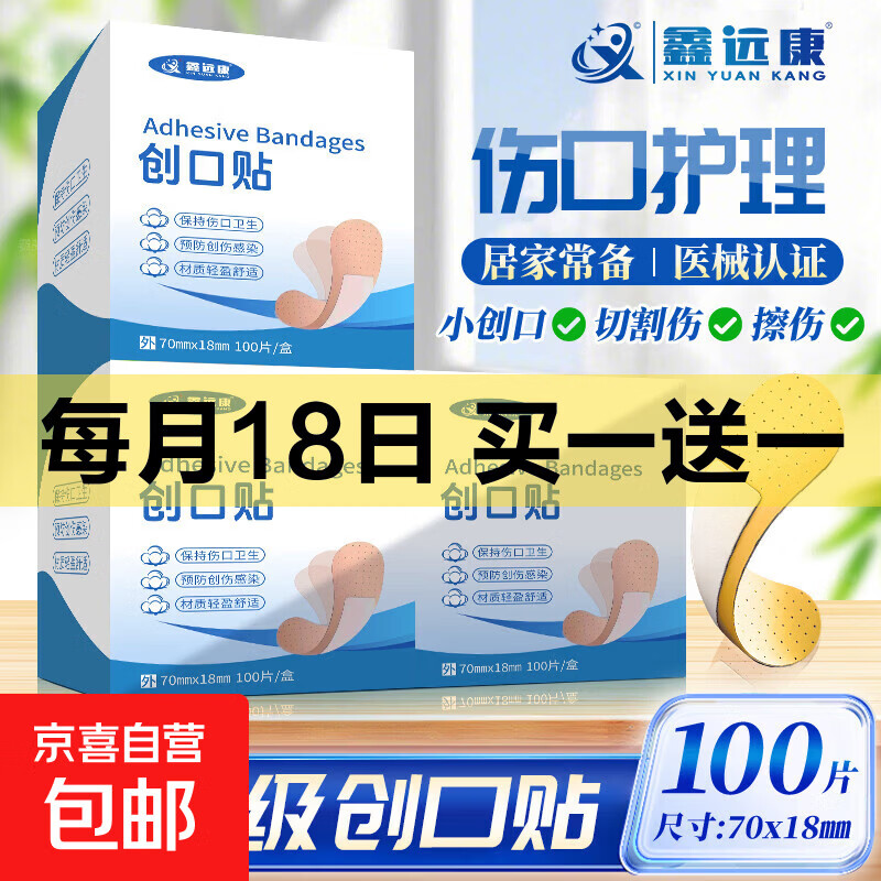 屚洞 买一贈一 留意贈品 5.99元 鑫远康创可贴共200片 - 86线报