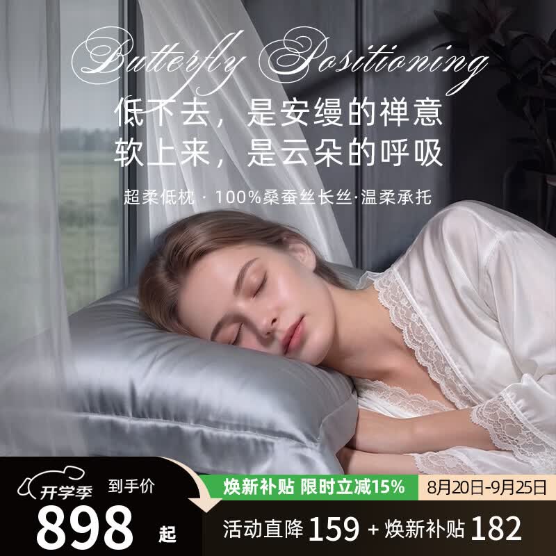 斯得福五星级酒店枕芯 夏季桑蚕丝枕头真丝凉感女士女士专用儿童夏天 【超柔深睡】100%桑蚕丝超低枕