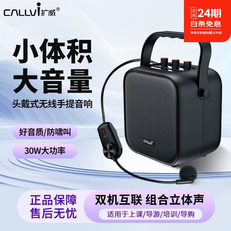 扩威(callvi)CallVi扩威 W5手持无线麦克风户外唱歌K歌广场舞音响 教师导游小蜜蜂扩音器耳麦蓝牙音箱带TWS功能 型号W5音箱+无线耳麦 蓝牙版