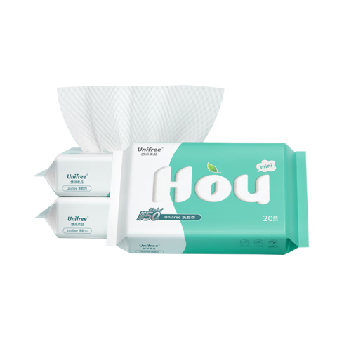 unifree一次性洗脸巾珍珠纹擦脸巾洁面巾加大加厚干湿两用 珍珠纹AB面3包装-60抽