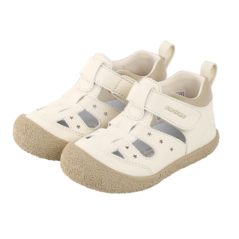 江博士（DR·KONG）夏季男童休閑步前鞋 寶寶學(xué)步舒適透氣幼兒童鞋兒童涼鞋 米色 22 腳長(cháng)約13.0-13.6