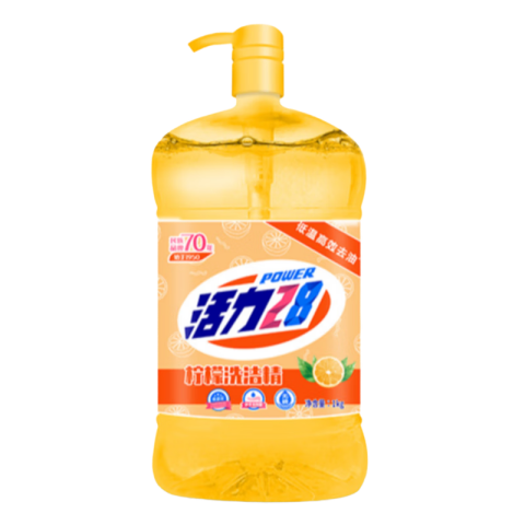 活力28洗洁精洗涤灵柠檬绿茶绿色安全可洗果蔬餐具净不伤手去油无残留 柠檬洗洁精1kg*2