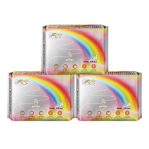ABC彩虹图姨妈期全周期卫生巾组合装经期套装瞬吸云棉03薄款透气棉柔 【健康配方】日用套装245mm*24片
