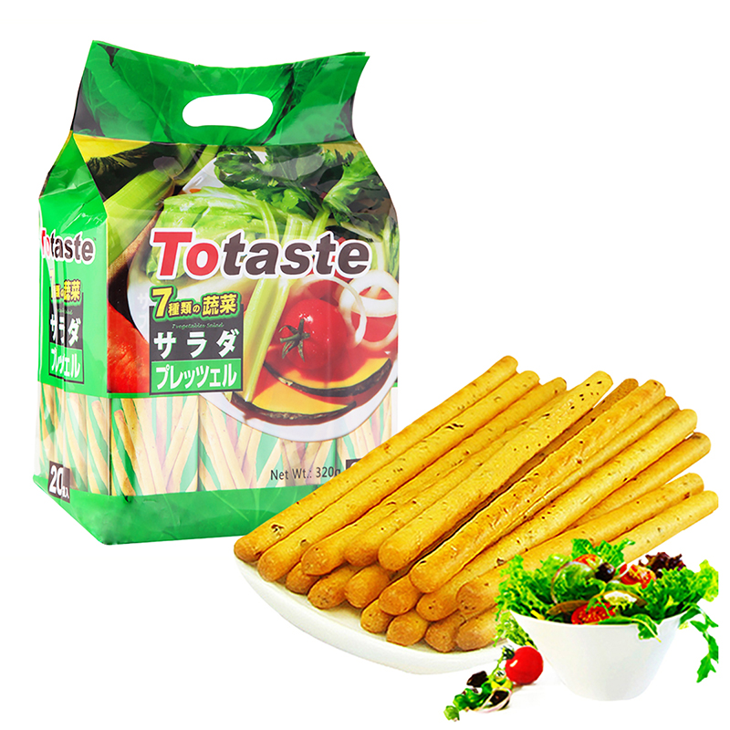 土斯（Totaste） 混合蔬菜味棒形饼干 手指饼干 磨牙棒 休闲零食蛋糕面包甜点心小吃 独立小包装320g
