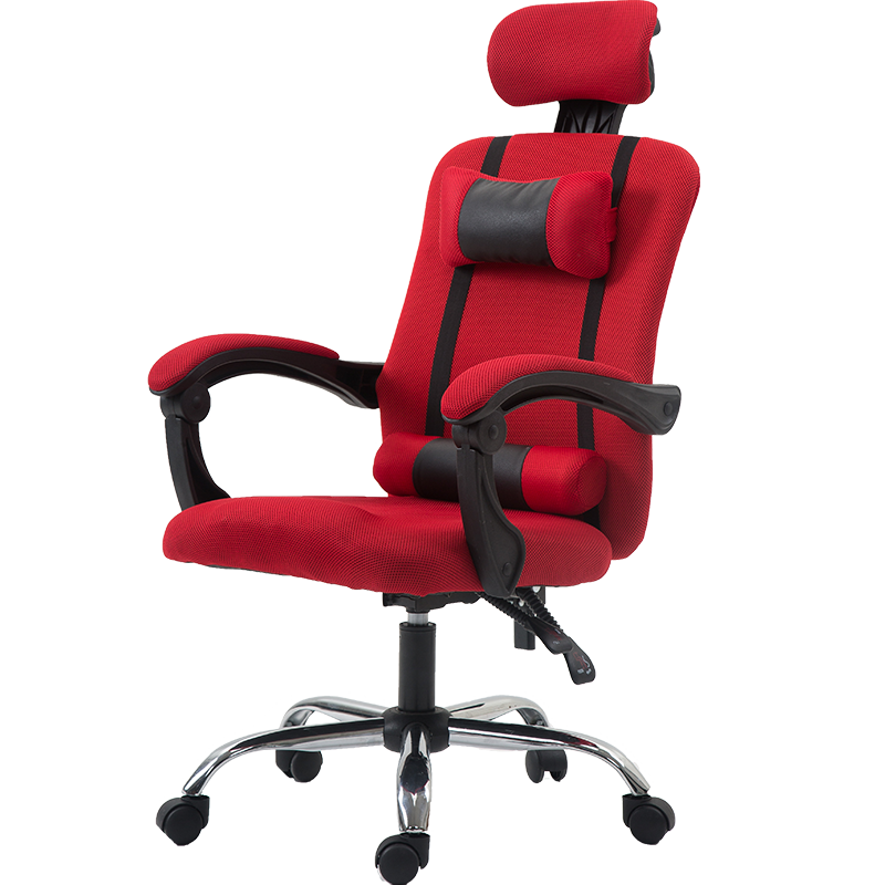 奥伦福特 电脑椅 办公椅子 靠背椅 可躺电竞椅家用人体工学网布椅转椅 红色可躺