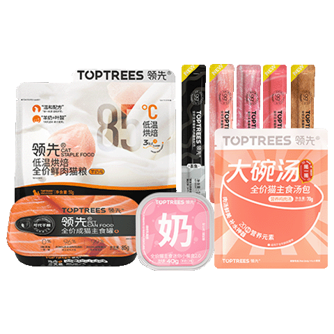 领先成猫尝鲜礼包主食级烘焙猫粮猫条餐盒汤包（新老款随机发货）