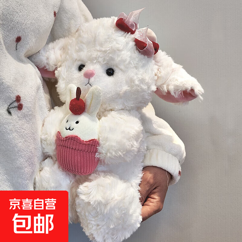 小羊玩偶公仔女孩女友圣诞节送女生毛绒布娃娃装饰品 蛋糕小羊30cm