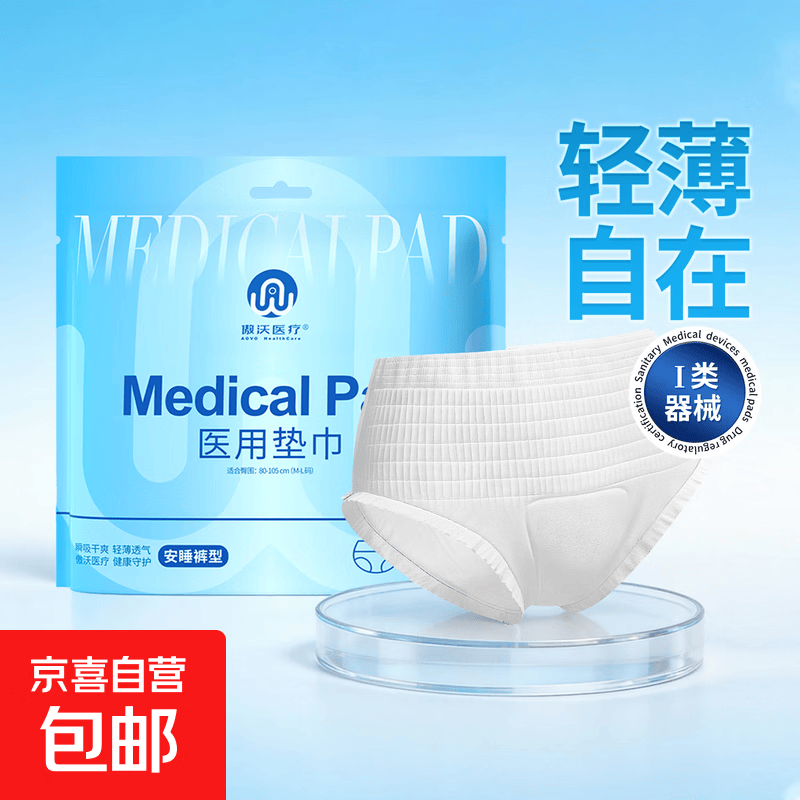 医用安睡裤械字号女经期生理期防漏安全裤姨妈卫生裤卫生巾安心裤 【医用级】安睡裤3片*2包【臀围80-105cm】