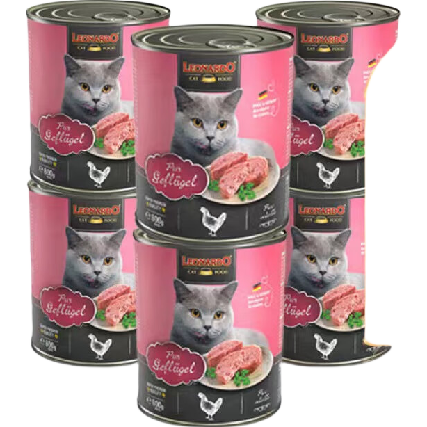 LEONARDO小李子猫罐头德国进口主食罐头无谷鲜肉罐头湿粮成猫  经典鸡肉口味400g*10罐