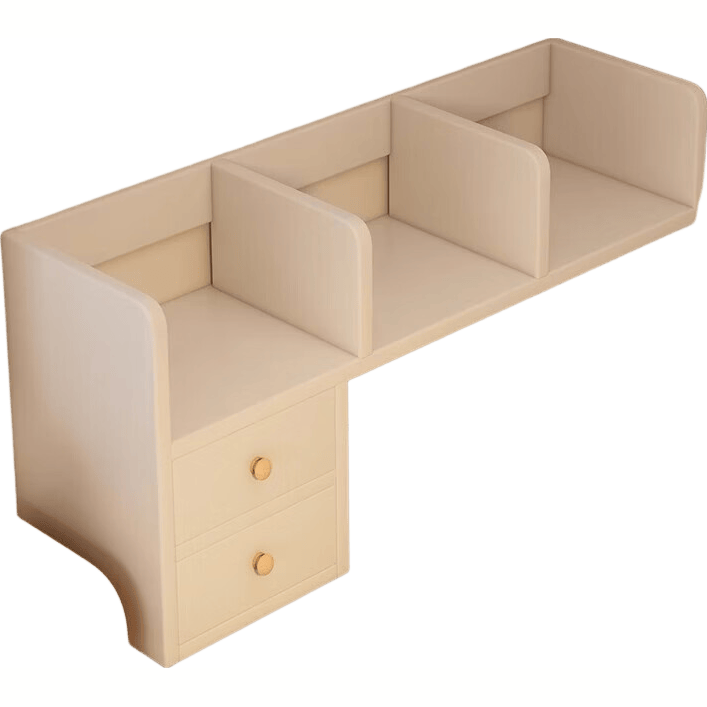 桌上书架置物架学生宿舍桌面收纳架家用办公桌多层柜子简易小书柜 【双门两层款】暖白色 80*17*46CM