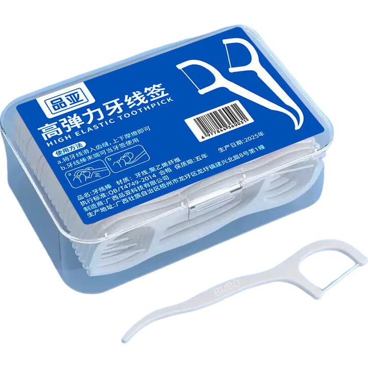 日本高弹力牙线棒超细便携高分子纤维清洁牙缝家庭装一次性牙签 1盒