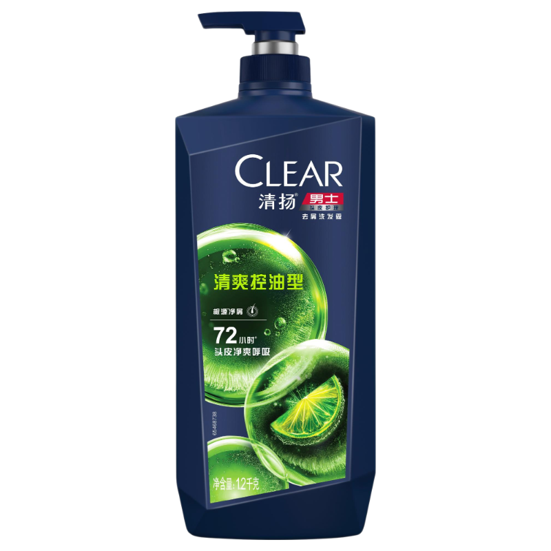 清扬男士去屑洗发水 清爽控油1.2kg 蓬松修护洗头膏京东金榜热门商品