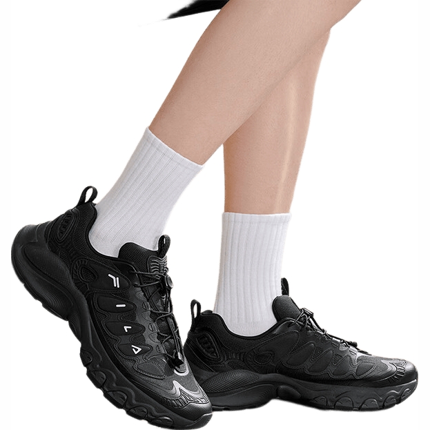 FILA 斐乐官方男鞋TRUFFLE老爹鞋2026春季新款蘑菇鞋休闲鞋运动鞋 黑-BK 41