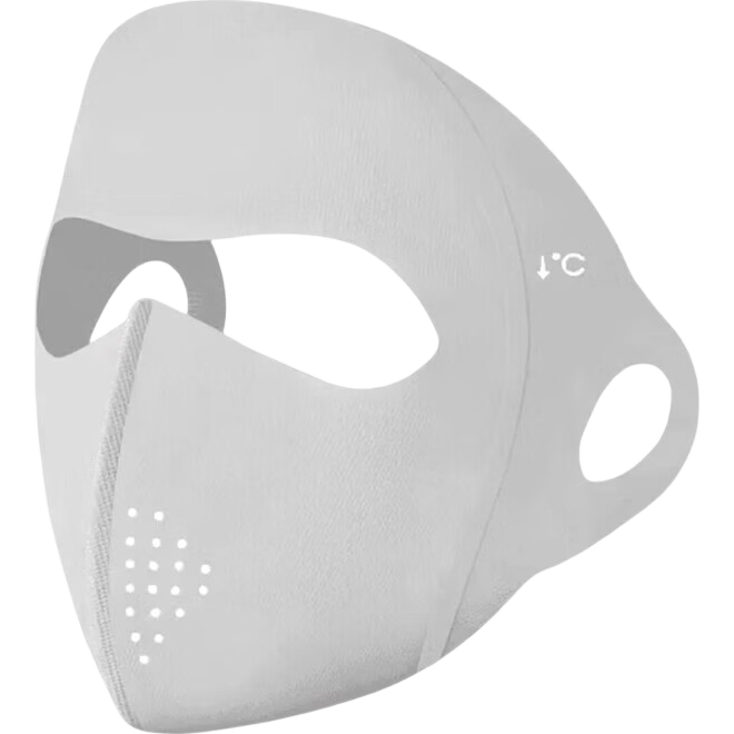 夏季防晒紫外线冰丝轻薄透气护眼角口罩新款基尼全脸防晒面罩 包脸防晒口罩-浅灰色 1个