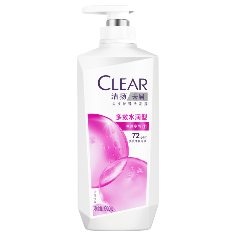 清扬女士去屑洗发水 多效水润500g 玻尿酸净屑洗头膏京东自营热门商品