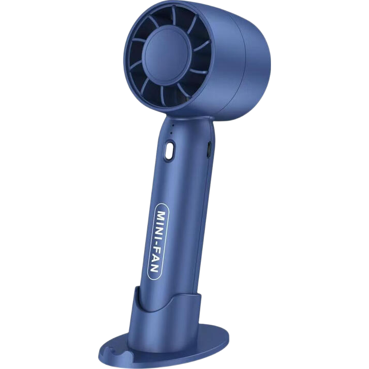 电风扇手持小风扇USB风扇迷你便携式学生静音随身降温桌面办公室卡通款儿童学生三档大风力 涡轮风扇+三档风力调节【蓝色】