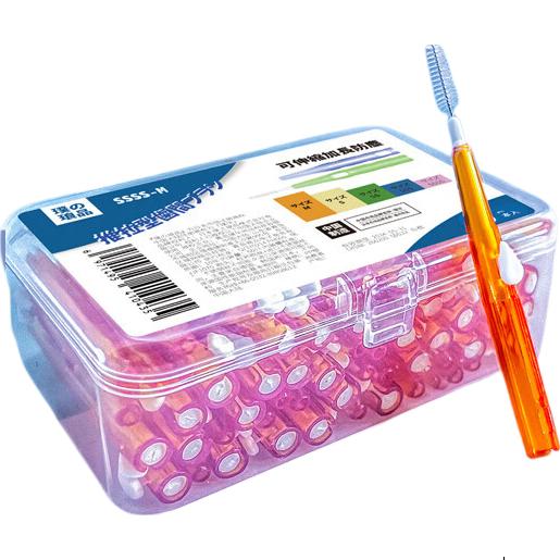 日本品牌原装进口牙缝刷I型进口钢丝正畸专用齿间刷矫正牙刷牙线 0.6mm60支超级细号