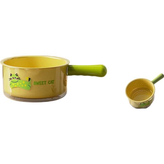 德国家用厨房双层沥水篮新款洗水果神器洗菜盆带手柄菜篮子可爱 黄色【双层沥水篮】