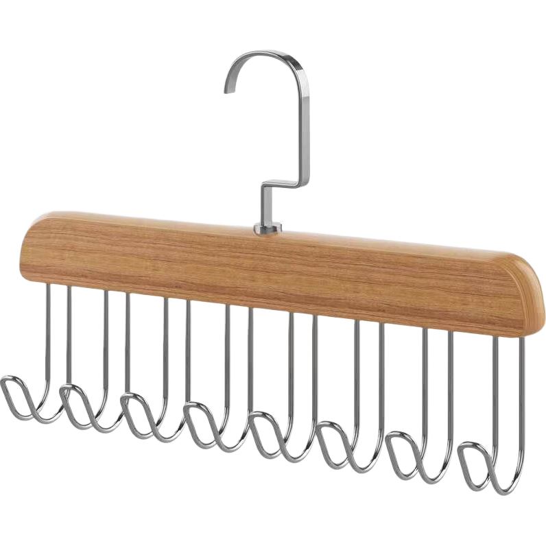 木质吊带衣架家用挂衣内衣内裤收纳神器多功能架子挂钩波浪晾衣架 随机色8钩 1支