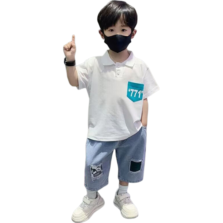 ���ڲ�������ͯ�ļ�polo����װ2025�¿�����������װ��ͯ������˧�����·��� PY-2583��ɫ771T�� 110 ��������100-110cm 16.9Ԫ