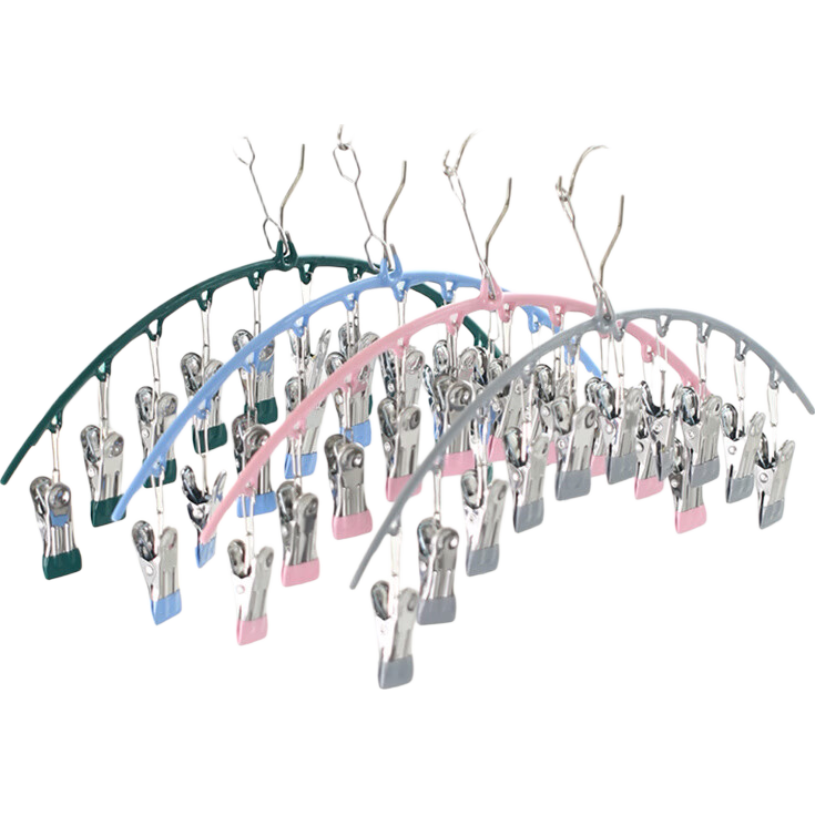 列文虎克 LEEUWENHOEK不锈钢袜子夹阳台晾晒架多夹子不锈钢防风防滑内裤衣晾晒衣架衣夹 2个装【颜色随机】