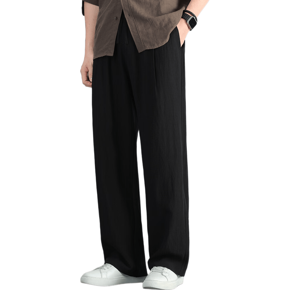 SHANSHAN杉杉【莱赛尔天丝亚麻凉感】休闲裤子男春夏商务休闲吸湿运动 黑色 XL /175