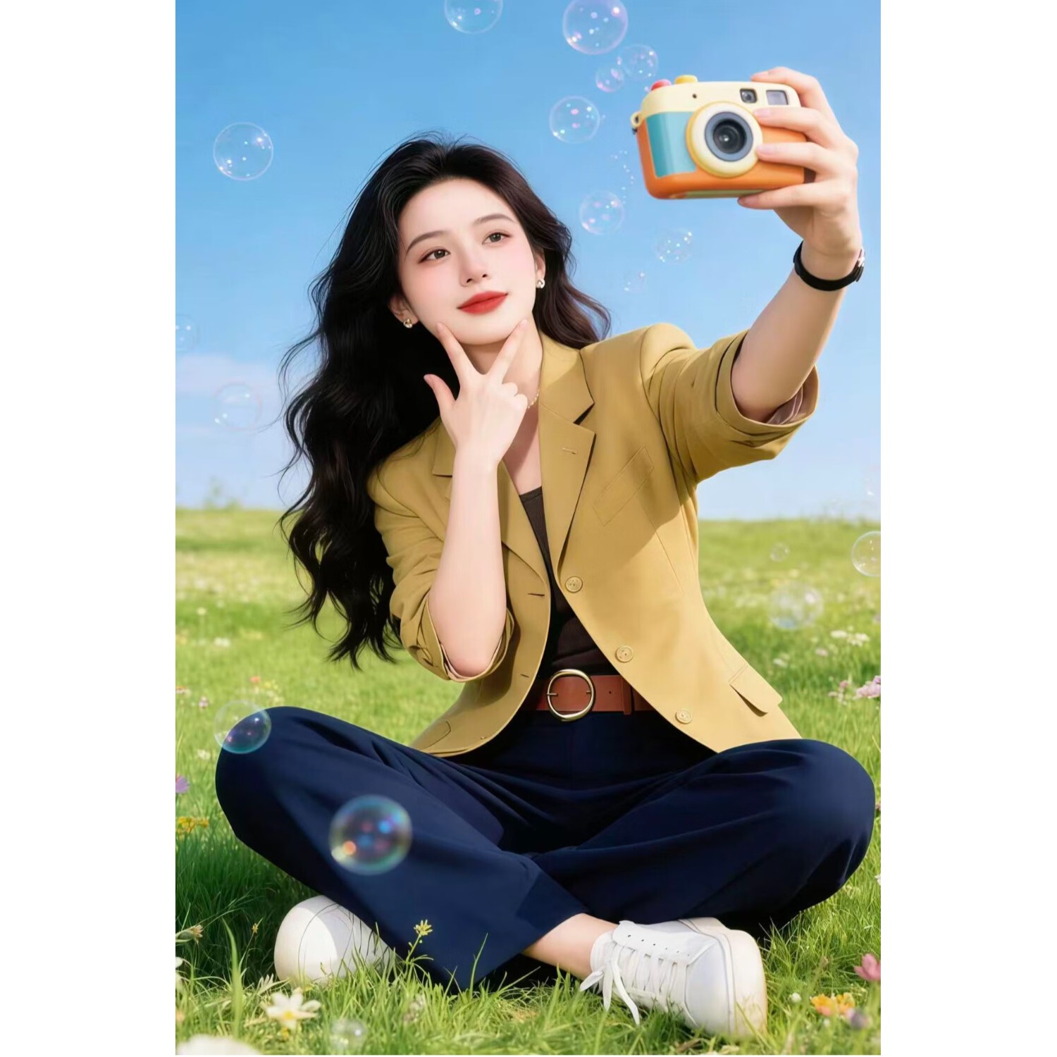 西装西服外套女春秋季新款网红爆款休闲小西服时尚高级感通勤百搭 黄色 S 90-105