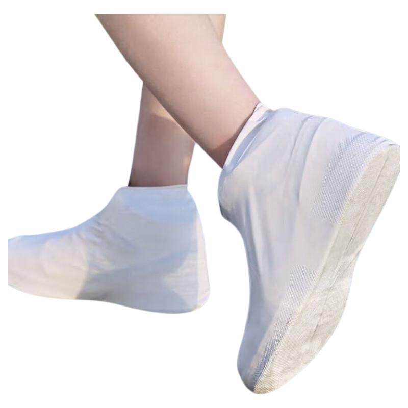 列文虎克 LEEUWENHOEK生活日用新款硅胶鞋套加厚防雨耐磨户外防滑脚套雨天鞋套防水鞋套 【白色-加厚防滑】2双 M码【34-39码】