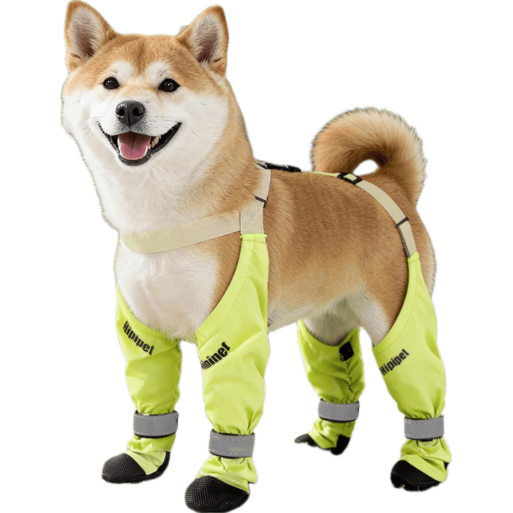 嬉皮狗（hipidog）狗狗防尘裤四脚背带防水防脱外出狗鞋子中小型犬不掉脚宠物护肘鞋 蒂安绿 2XL （适用体重大于50斤）