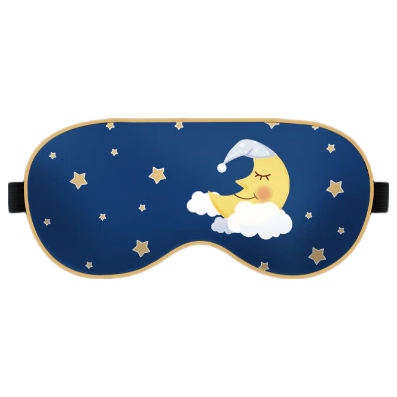 零聽圓目真絲眼罩冰敷睡眠遮光腰罩男女夏季睡覺(jué)眼睛罩 星空映月 (耳塞+收納袋)|不含冰袋