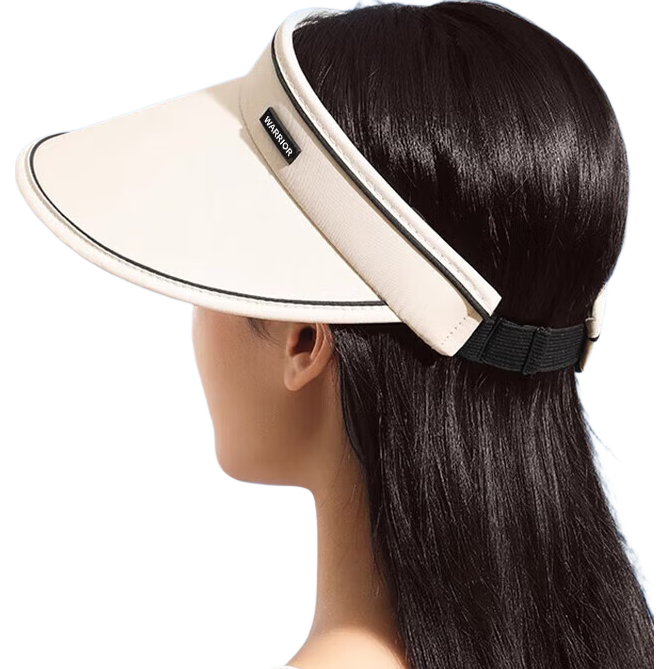 匹克防晒帽子男女夏季遮阳帽防紫外线大帽檐太阳帽户外跑步骑行空顶帽 米白色【UPF50+】升级加宽大帽檐