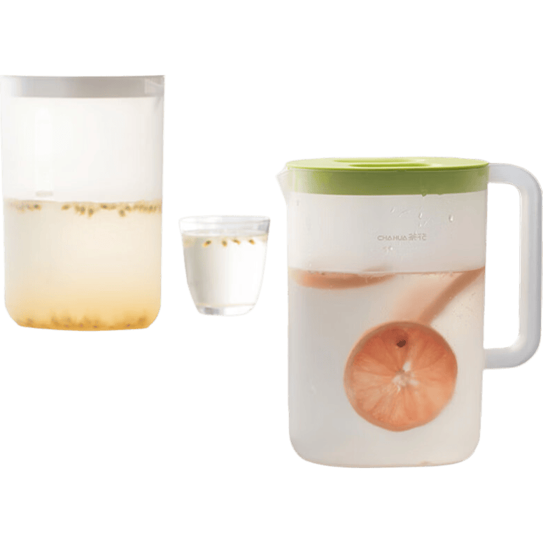 茶花塑料水壶冷水壶大容量家用果汁茶壶耐热耐高温加厚凉白开凉水杯 绿色 2200ml 1只