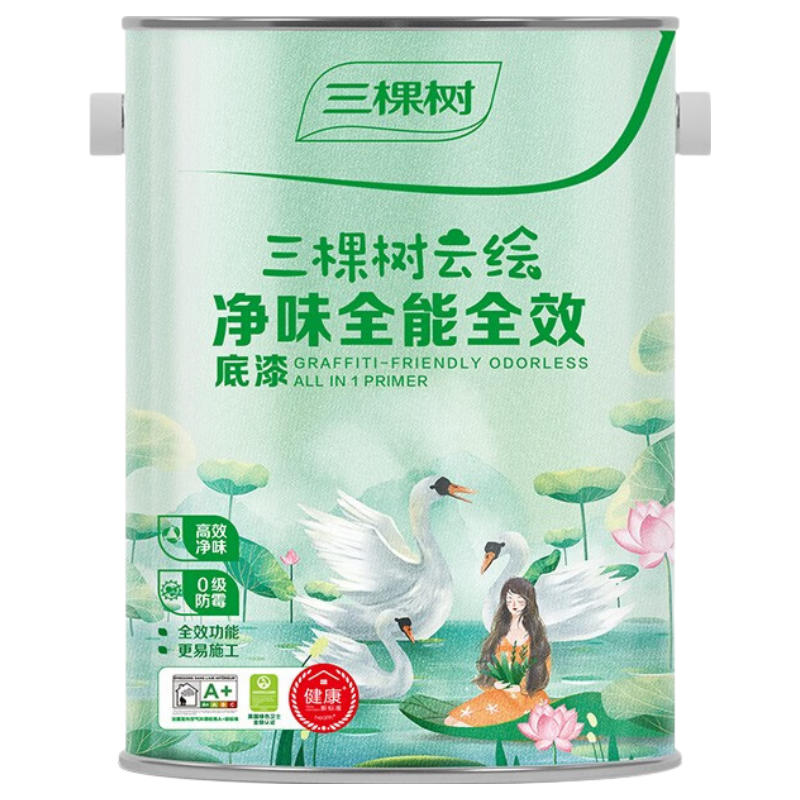 三棵树漆(SKSHU)云绘净味全效底漆七项无添加防霉抗碱净味墙面漆涂料乳胶漆底漆 全效底漆 5L*1件