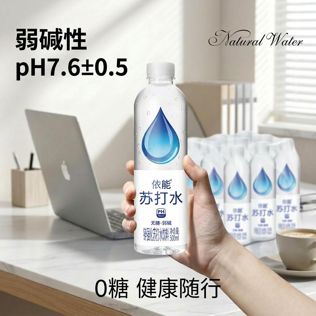 依能苏打水 锌强化 无糖弱碱0脂饮用水饮料 锌强化 500mL*6瓶