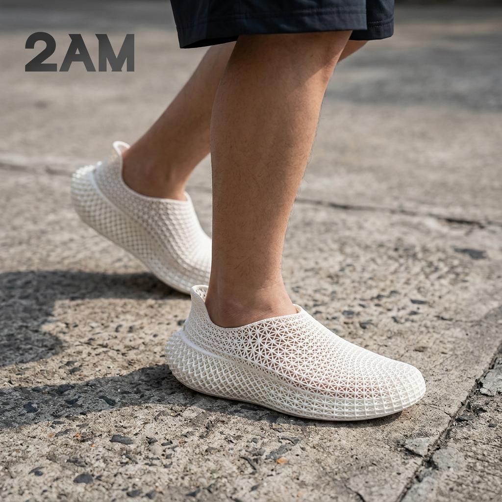 2AM· Rocker4D打印一体成型休闲鞋百搭时尚潮流男鞋春夏季3d打印鞋 月光白 42