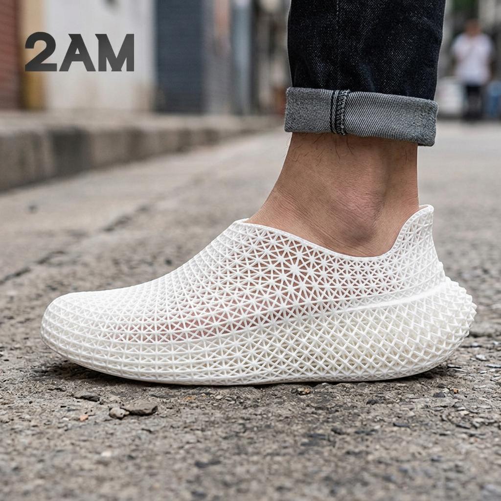 2AM· Rocker4D打印一体成型休闲鞋百搭时尚潮流男鞋春夏季3d打印鞋 月光白 42