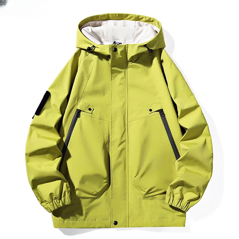 绿蜜蜂冲锋衣情侣外套春季新款防风保暖登山服夹克 黑色 【男女同款】 L