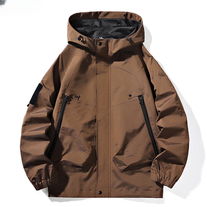 绿蜜蜂冲锋衣情侣外套春季新款防风保暖登山服夹克 黑色 【男女同款】 L