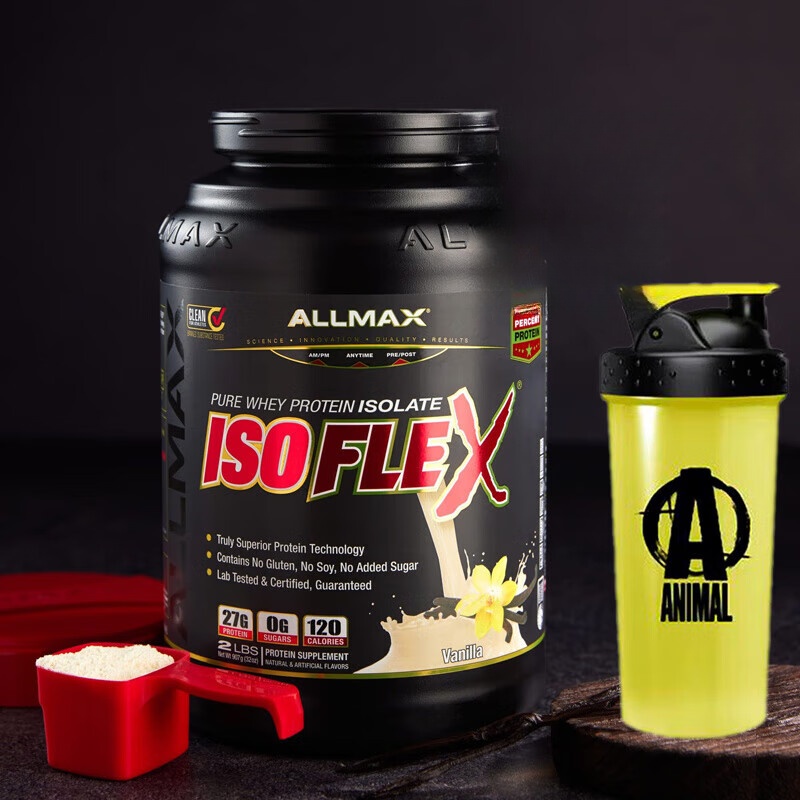 分离乳清蛋白粉isoflex无糖零脂水解分离蛋白粉健身2磅 饼干曲奇奶油2磅 1瓶*1罐