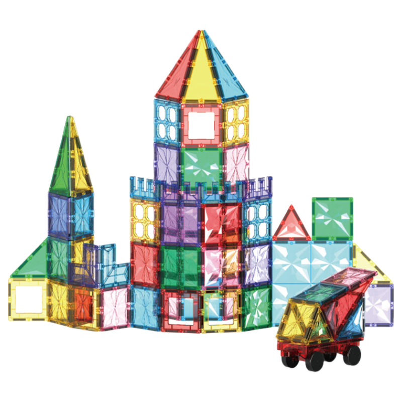 可来赛（Classic world）磁力片儿童玩具3-6岁男女孩生日礼物钻面磁铁彩窗磁力片100片