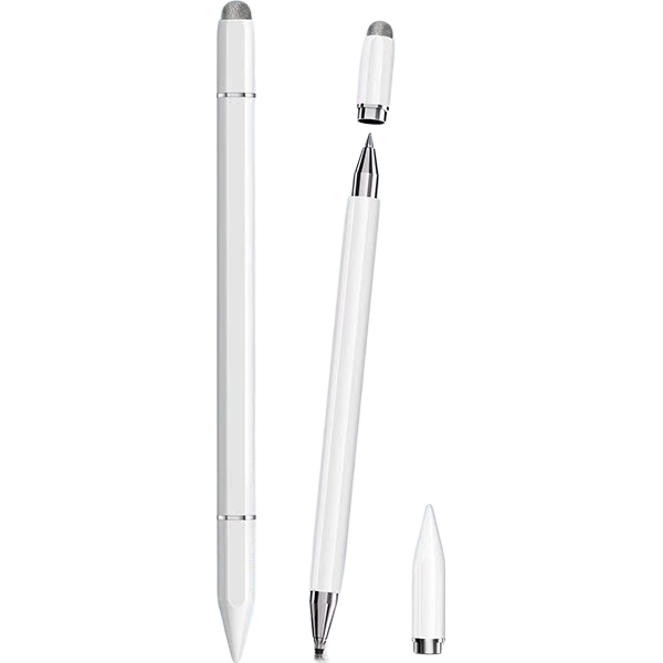 益博思【新品】电容笔适用iPad华为小米平板手机 磁吸式三合一点触触控笔 eBOX手写笔 三合一顶配款【苹果白】可磁吸_磁吸笔帽_3笔头_2
