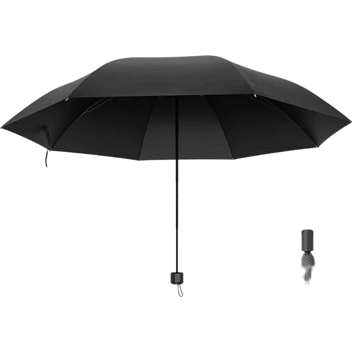 【已售100万】手动UV折叠黑胶防晒防紫外线遮阳晴雨两用伞 【自动8骨】黑色UV