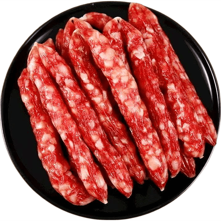 广式广味腊肠商用广味腊肉广东特产甜煲仔饭专用甜肠香肠风干散装 半斤广式腊肠