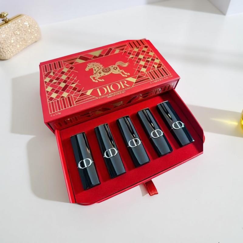 迪奥（Dior）马年限定身体护理套装口红五件套1.5g*5中小样伴手礼情人节礼盒装 马年限定口红五件套 5*1.5g