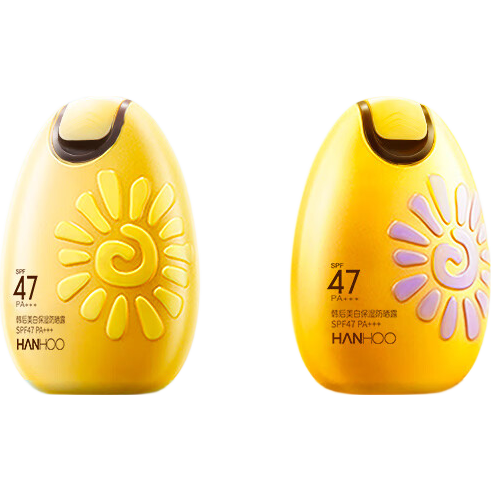 韩后（Hanhoo） 防晒霜 美白保湿防晒露SPF47+ PA+++50g隔离霜防晒乳清爽太阳蛋 【两支更划算】美白防晒50g*2