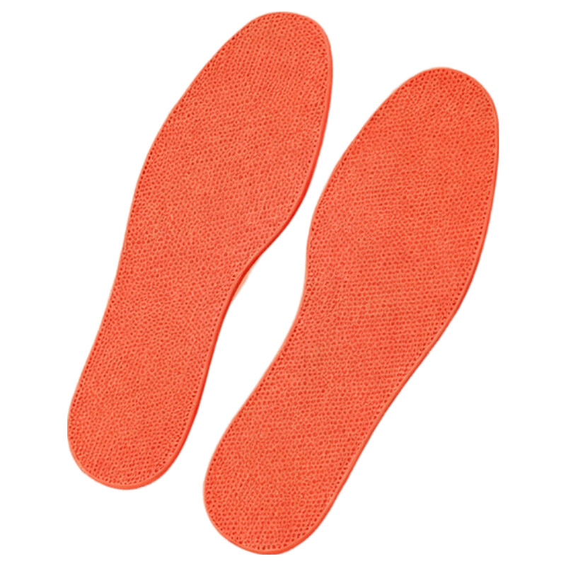巢履3D打印鞋垫加厚软弹男女款透气排汗防臭抗菌鞋垫汗脚镂空舒适速干 升级加厚橙色4毫米镂空、杏色 47