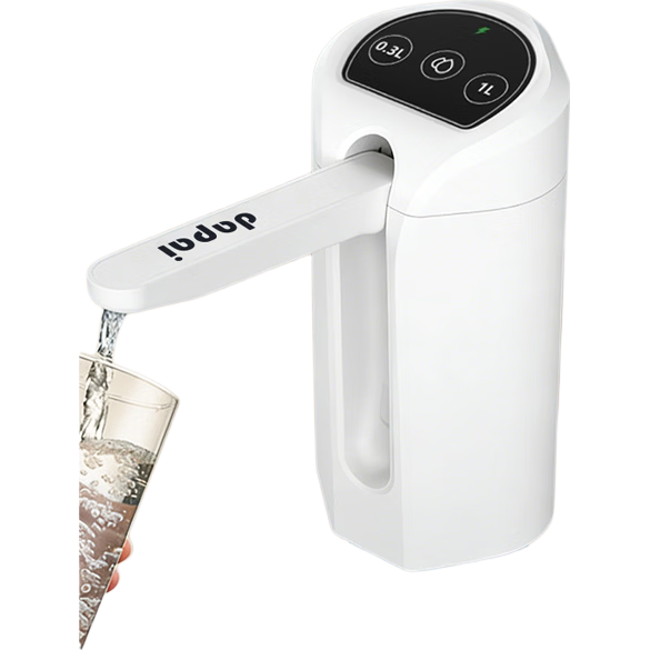 达派（dapai）桶装水抽水器电动饮水机上水器纯净水桶取水器自动压水器吸水器 磨砂白【三档定量+快速水流】