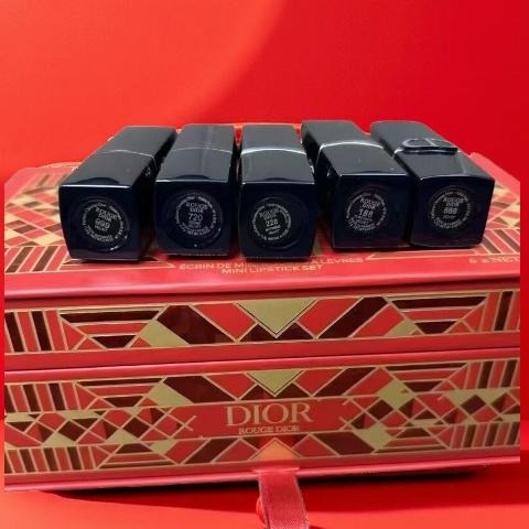 迪奥（Dior）红蛇蓝金身体护理套装999 840口红小样五件套情人节日送老婆女友 迪奥金马呈祥蓝金口红小样五件套