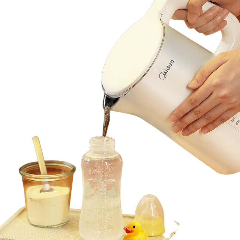 美的（Midea）电水壶热水壶 304/316L不锈钢 家用电热水壶 无缝内胆双层防烫便携式控温烧水壶养生开水壶 1.5L MK-SH15X301